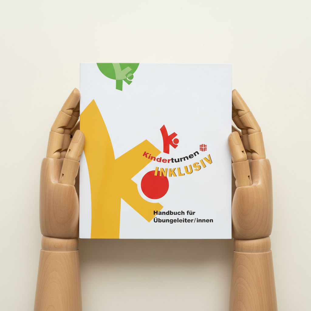 Kinderturnen Inklusiv Handbuch von zwei Händen gehalten