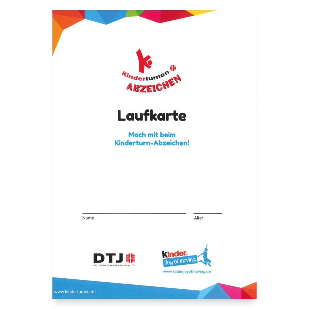 Joy of moving Kinderturn-Abzeichen - Aufgabenkarten - Weiß