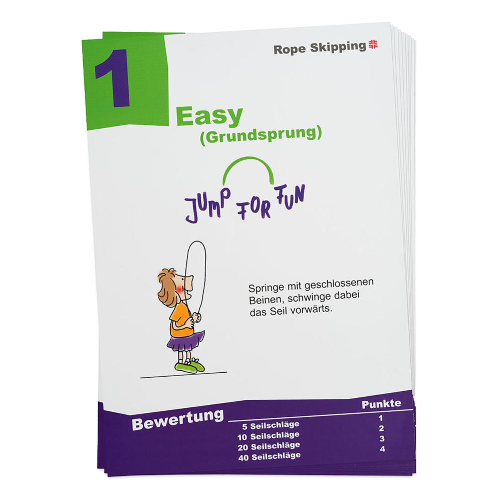 Jump for fun Abzeichen Stationskarten (9er Set) - Weiß