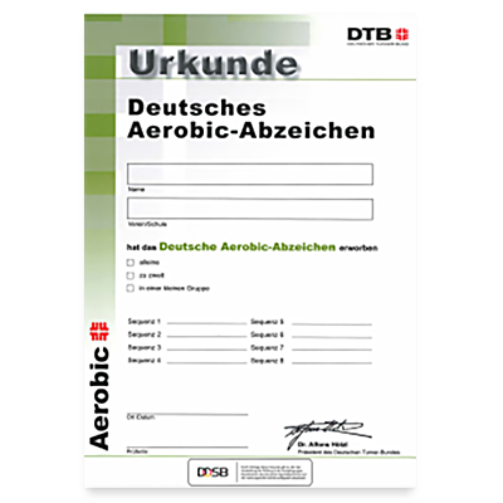 Urkunde Aerobic Abzeichen - Weiß