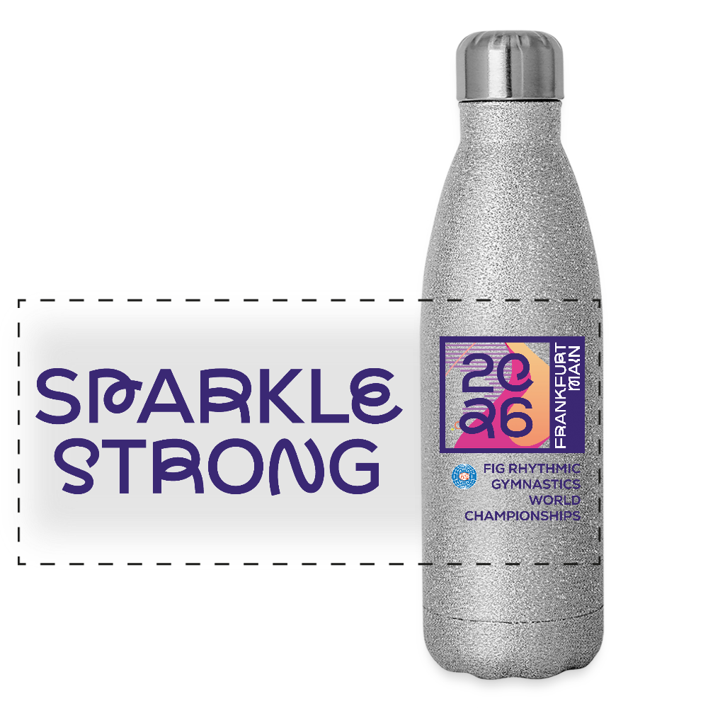 RSG WM - Glitzer Edelstahl Thermosflasche - Sliber Glitzer