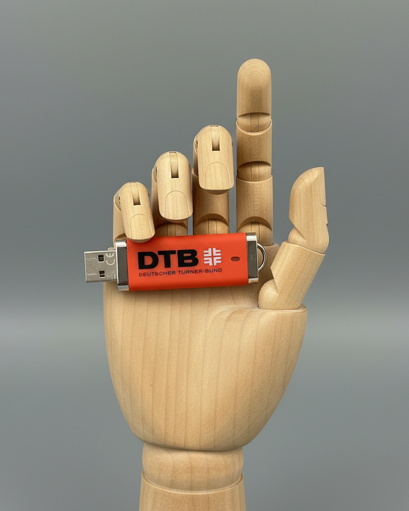 DTB USB-Stick in Mannequin-Hand