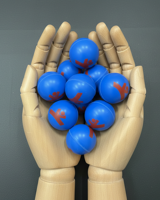 Flummis mit mehr sichtbaren Logos