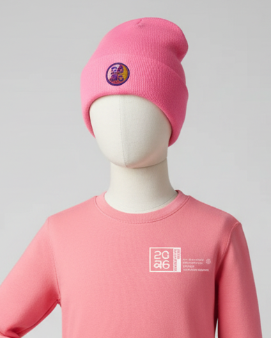 RSG WM Kinder-Mannequin mit pinker Beanie und Sweatshirt mit Ärmeln