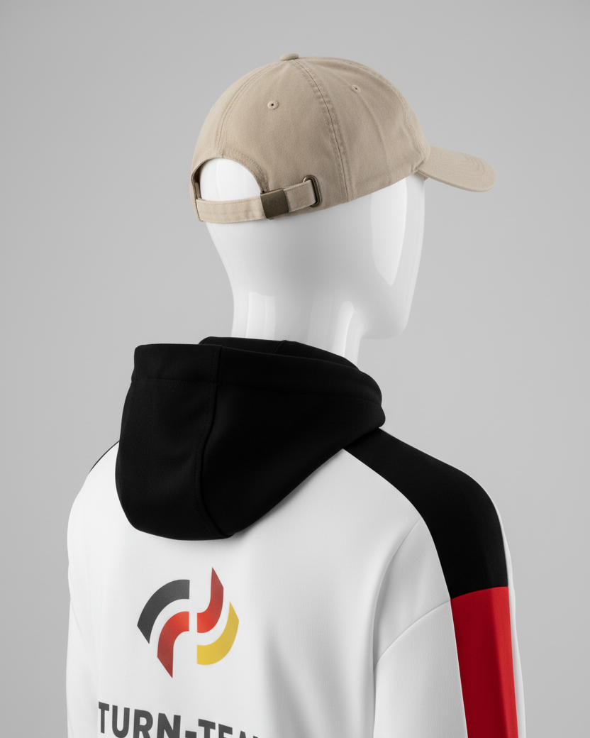 Turn-Team Deutschland Cap beige mit Zip-Jacket Herren Rückseite