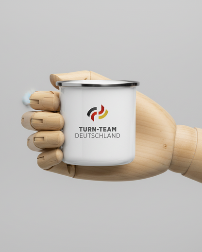Turn-Team Deutschland Emaile Tasse - natürliche Haltung