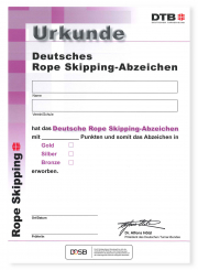 Rope Skipping-Abzeichen Urkunde 